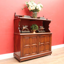 Load image into Gallery viewer, Antique English Walnut Sideboard with Panelled Doors and Brass Fittings. B12682
