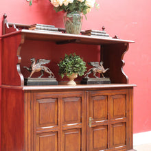 Load image into Gallery viewer, Antique English Walnut Sideboard with Panelled Doors and Brass Fittings. B12682
