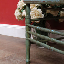 Load image into Gallery viewer, Antique English Painted Hall Chair in Sage Green and Duck Egg Blue. B13077
