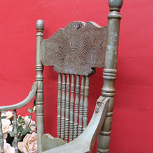Load image into Gallery viewer, Antique English Painted Hall Chair in Sage Green and Duck Egg Blue. B13077
