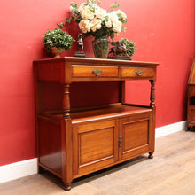 Load image into Gallery viewer, Antique Australian Cedar Servery or Dumb Waiter with Drawers and Cupboard. B12653
