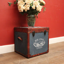 Load image into Gallery viewer, A Leather bound Denim Storage Box or Toy / Shoe Box by Pepe Jeans Est 1973 London. B12370
