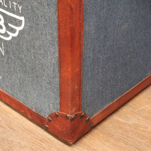 Load image into Gallery viewer, A Leather bound Denim Storage Box or Toy / Shoe Box by Pepe Jeans Est 1973 London. B12370
