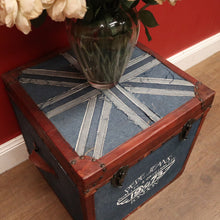 Load image into Gallery viewer, A Leather bound Denim Storage Box or Toy / Shoe Box by Pepe Jeans Est 1973 London. B12370
