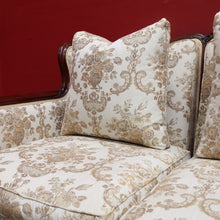 Load image into Gallery viewer, Grand Antique Victorian-Style Walnut Sofa with Cream Floral Upholstery and Cushions. B12695
