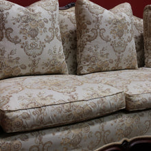 Load image into Gallery viewer, Grand Antique Victorian-Style Walnut Sofa with Cream Floral Upholstery and Cushions. B12695
