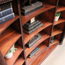 Load image into Gallery viewer, Antique William IV English Mahogany Open Library Bookcase with Spiral Columns. B13060
