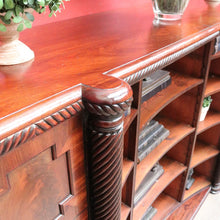 Load image into Gallery viewer, Antique William IV English Mahogany Open Library Bookcase with Spiral Columns. B13060
