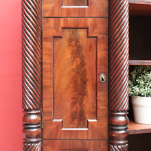Load image into Gallery viewer, Antique William IV English Mahogany Open Library Bookcase with Spiral Columns. B13060
