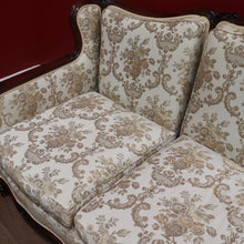 Load image into Gallery viewer, Grand Antique Victorian-Style Walnut Sofa with Cream Floral Upholstery and Cushions. B12695
