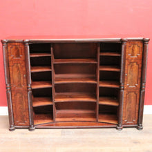 Load image into Gallery viewer, Antique William IV English Mahogany Open Library Bookcase with Spiral Columns. B13060
