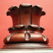 Load image into Gallery viewer, x SOLD Antique French Solid Mahogany Church Candle Stick Holder with Turned out leaves. B12338
