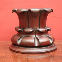 Load image into Gallery viewer, x SOLD Antique French Solid Mahogany Church Candle Stick Holder with Turned out leaves. B12338
