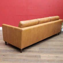 Load image into Gallery viewer, Vintage Tan Leather Three Seater Button Tufted Electric Recliner Lounge. B13084
