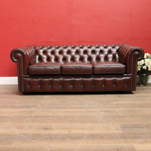 Load image into Gallery viewer, Moran Three Seater Chesterfield Lounge with Deep Button Tufting and Brass Stud Detail. B13078

