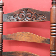 Load image into Gallery viewer, Pair of Antique French Carver Chairs with Rush Seats and Carved Ladder Backs. B12693
