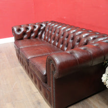 Load image into Gallery viewer, Moran Three Seater Chesterfield Lounge with Deep Button Tufting and Brass Stud Detail. B13078
