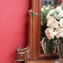 Load image into Gallery viewer, Antique French Walnut Overmantel Mirror with Carved Detail and Central Crest. B12698
