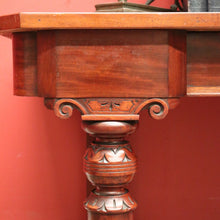 Load image into Gallery viewer, Antique English Mahogany and Green Leather Desk or Hall Table Console Table. B12351
