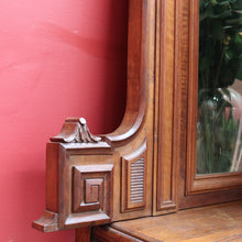 Load image into Gallery viewer, Antique French Walnut Overmantel Mirror with Carved Detail and Central Crest. B12698
