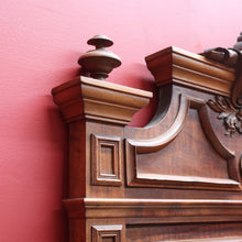 Load image into Gallery viewer, Antique French Walnut Overmantel Mirror with Carved Detail and Central Crest. B12698
