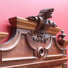 Load image into Gallery viewer, Antique French Walnut Overmantel Mirror with Carved Detail and Central Crest. B12698
