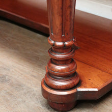 Load image into Gallery viewer, Antique English Mahogany and Green Leather Desk or Hall Table Console Table. B12351
