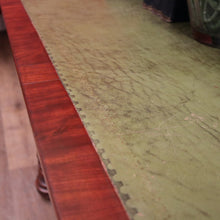 Load image into Gallery viewer, Antique English Mahogany and Green Leather Desk or Hall Table Console Table. B12351
