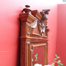 Load image into Gallery viewer, Antique French Walnut Overmantel Mirror with Carved Detail and Central Crest. B12698
