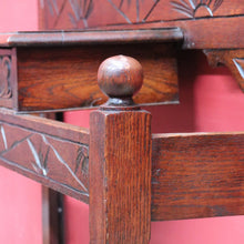Load image into Gallery viewer, Antique English Oak Gothic Revival Umbrella Stand with Green Man Carved Pediment. B13083
