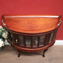 Load image into Gallery viewer, Vintage Drinks Cabinet with Glass Panels and A Lift of Tray with Brass Handles. B12356
