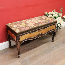 Load image into Gallery viewer, Antique French Louis XV Style Vernis Martin Piano Stool with Tapestry Seat and Lift Top Storage. B13059
