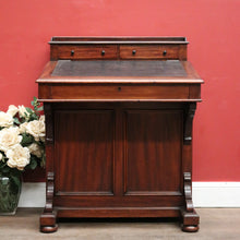 Load image into Gallery viewer, Antique Mahogany Davenport Desk with Black Leather Writing Slope. B12376
