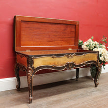 Load image into Gallery viewer, Antique French Louis XV Style Vernis Martin Piano Stool with Tapestry Seat and Lift Top Storage. B13059

