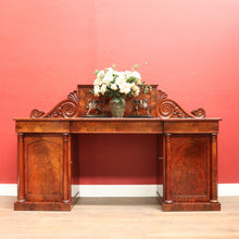 Load image into Gallery viewer, Antique English Mahogany and Flame Mahogany Twin Pedestal Sideboard. B12694

