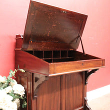 Load image into Gallery viewer, Antique Mahogany Davenport Desk with Black Leather Writing Slope. B12376
