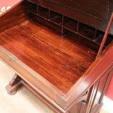 Load image into Gallery viewer, Antique Mahogany Davenport Desk with Black Leather Writing Slope. B12376
