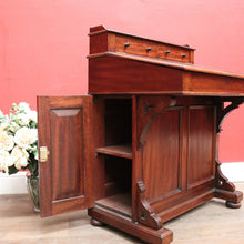Load image into Gallery viewer, Antique Mahogany Davenport Desk with Black Leather Writing Slope. B12376
