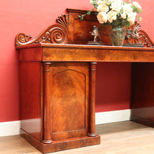 Load image into Gallery viewer, Antique English Mahogany and Flame Mahogany Twin Pedestal Sideboard. B12694
