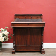 Load image into Gallery viewer, Antique Mahogany Davenport Desk with Black Leather Writing Slope. B12376
