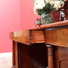 Load image into Gallery viewer, Antique English Mahogany and Flame Mahogany Twin Pedestal Sideboard. B12694
