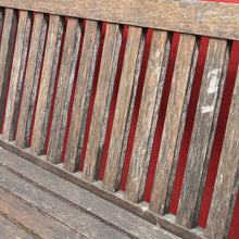 Load image into Gallery viewer, Vintage Hardwood Garden Bench Seat with Arms and Weathered Country Patina. B13067
