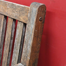 Load image into Gallery viewer, Vintage Hardwood Garden Bench Seat with Arms and Weathered Country Patina. B13067
