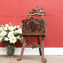 Load image into Gallery viewer, French Walnut Easel-Form Canterbury with Lyre Motif and Carved Details. B11319
