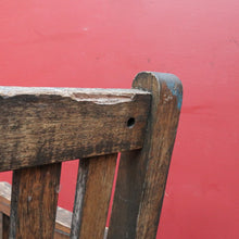 Load image into Gallery viewer, Vintage Hardwood Garden Bench Seat with Arms and Weathered Country Patina. B13067
