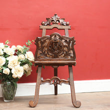 Load image into Gallery viewer, French Walnut Easel-Form Canterbury with Lyre Motif and Carved Details. B11319
