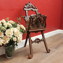 Load image into Gallery viewer, French Walnut Easel-Form Canterbury with Lyre Motif and Carved Details. B11319
