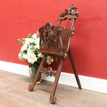 Load image into Gallery viewer, French Walnut Easel-Form Canterbury with Lyre Motif and Carved Details. B11319
