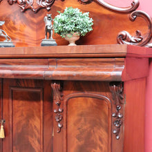 Load image into Gallery viewer, Antique English Mahogany and Flame Mahogany Inverted Breakfront Sideboard with Cellaret. B13081
