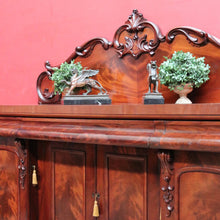 Load image into Gallery viewer, Antique English Mahogany and Flame Mahogany Inverted Breakfront Sideboard with Cellaret. B13081
